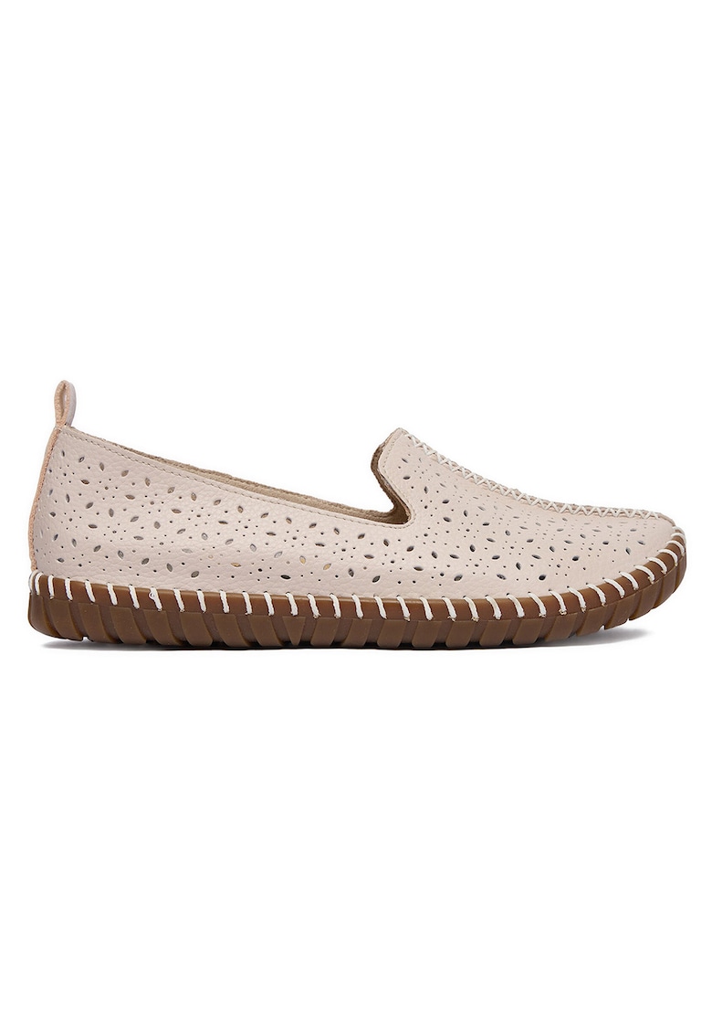 Pantofi dama roz - piele naturala - varf rotund - Roz