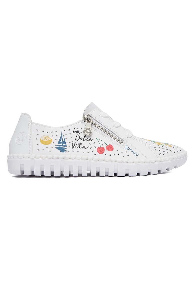 Pantofi dama - M2310-80 - piele naturala - alb - fermoar -