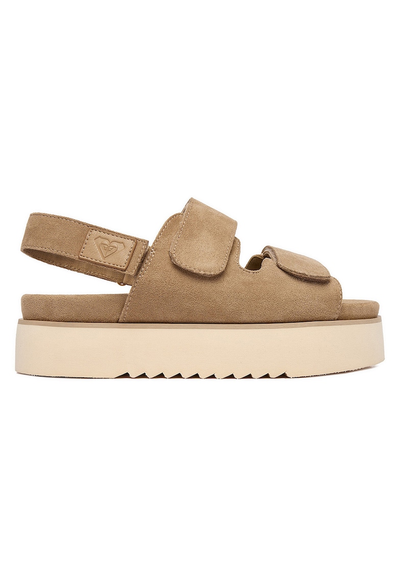 Sandale dama bej - textil - inchidere Velcro - Bej
