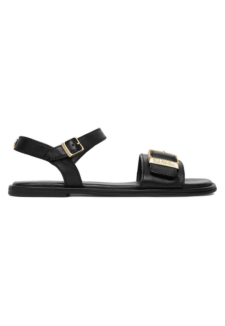 Sandale dama - catarama - negru - piele naturala -