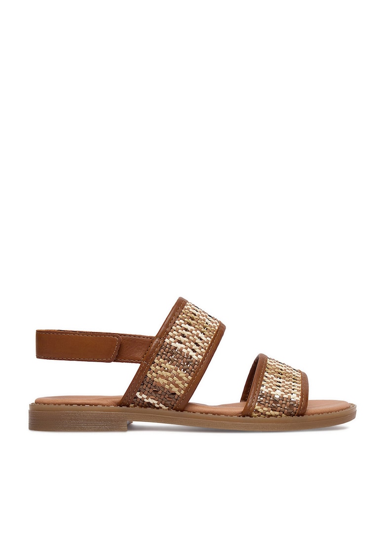 Sandale dama - velcro - maro - piele ecologica -