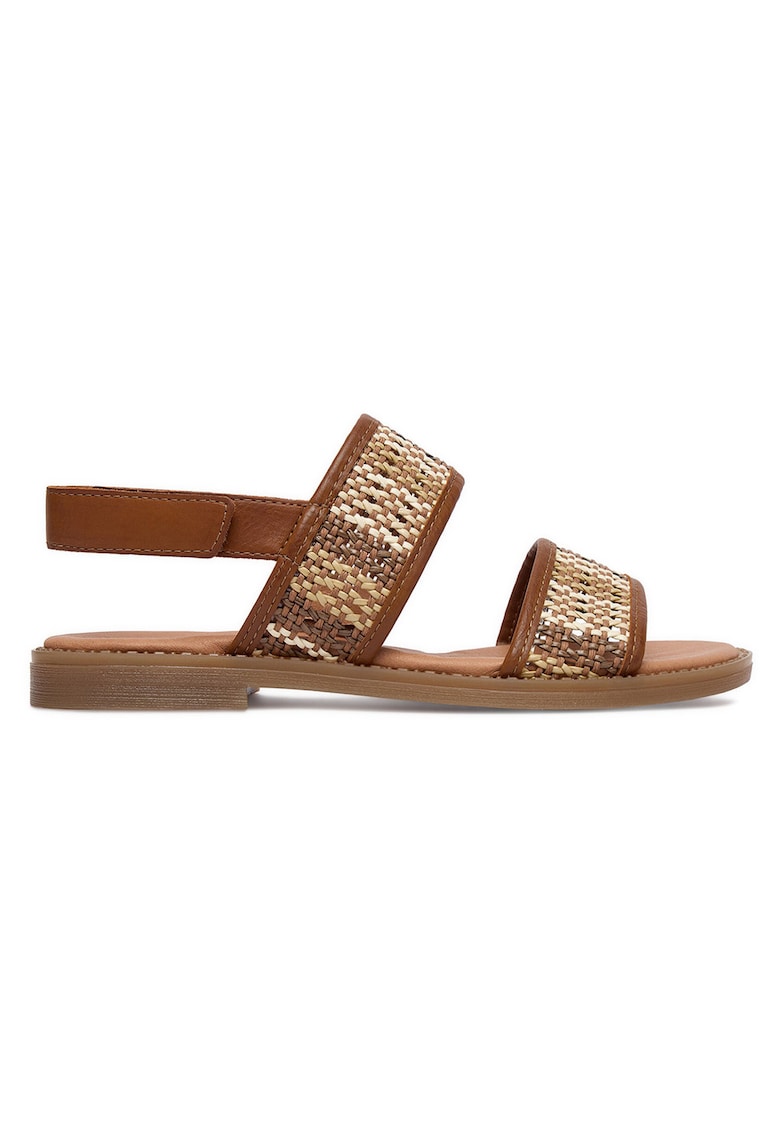 Sandale dama - velcro - maro - piele ecologica -