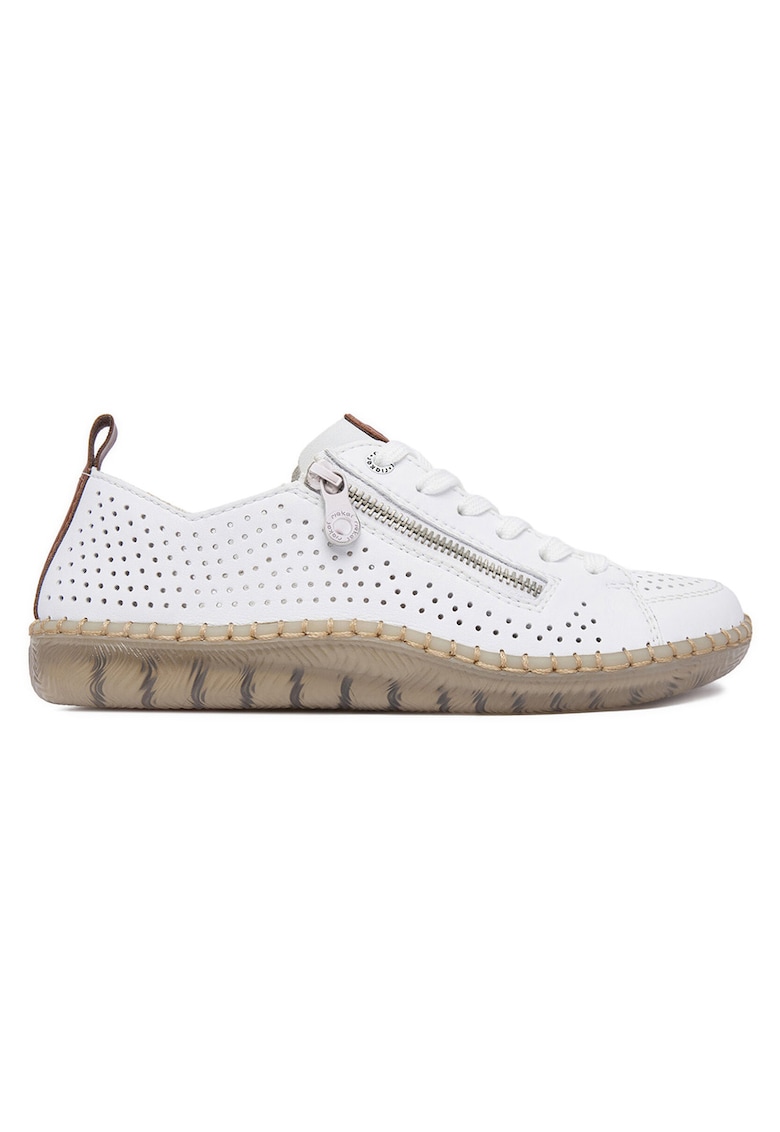 Pantofi dama - piele naturala - alb - varf rotund -