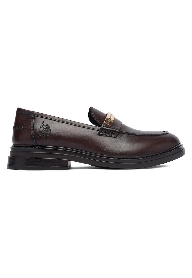 Mocasini dama - piele naturala - maro - varf rotund