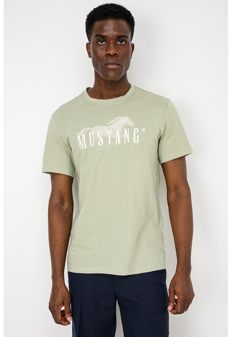 Tricou cu imprimeu logo Austin - Verde stins