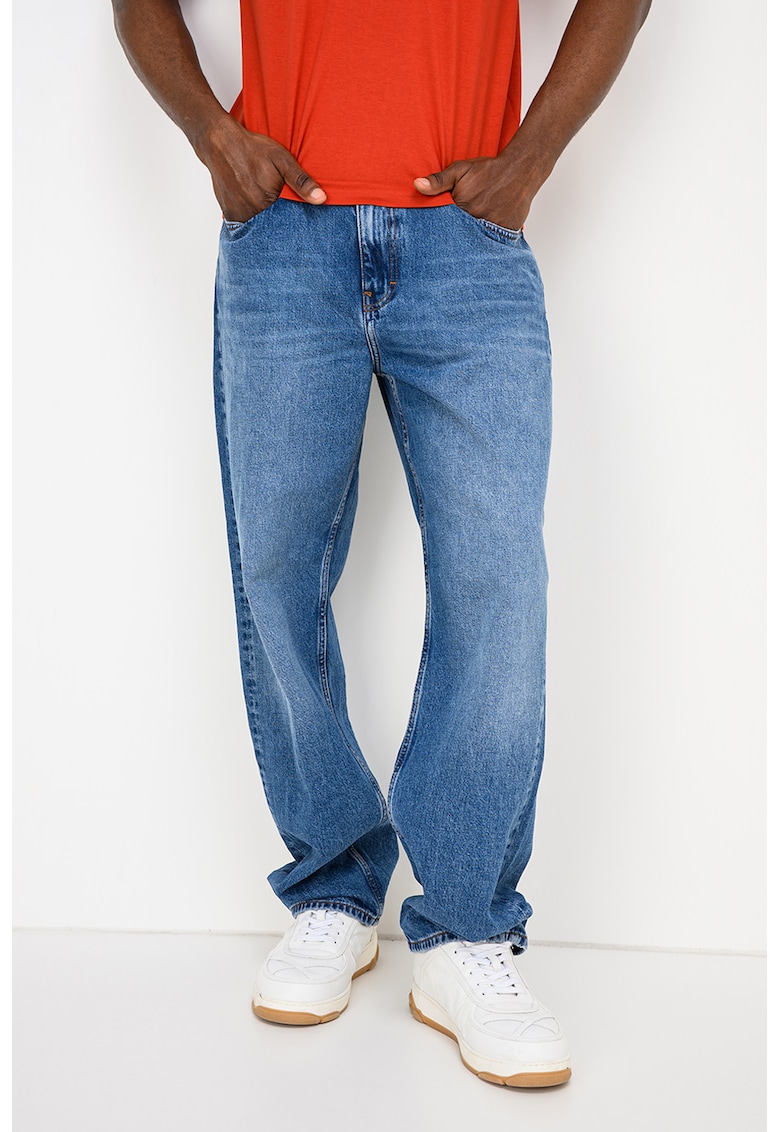 Blugi relaxed fit cu croiala dreapta Jeff - Albastru
