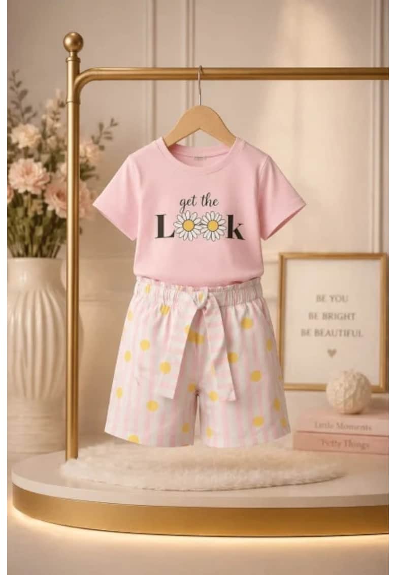 Set copii 2 piese bumbac imprimeu casual confortabil - Multicolor