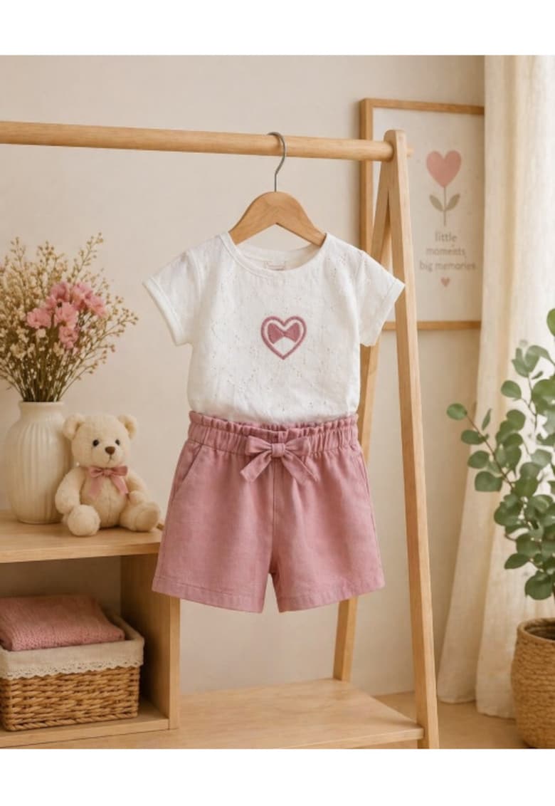 Set pentru fetite PAMPALKIDS cu pantaloni scurti - Multicolor