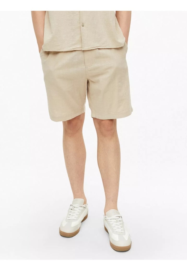 Pantaloni scurti barbati - din bumbac - Relaxed fit - Straight leg - Detroit - Bej -