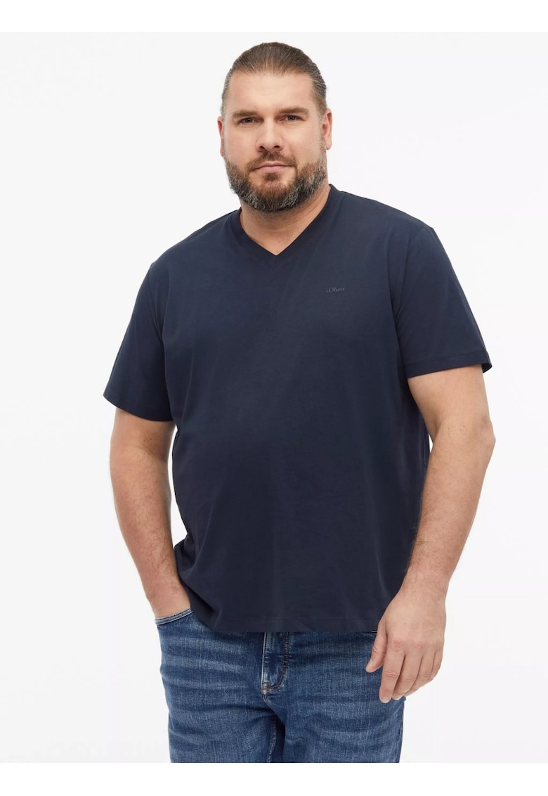 Big Sizes Tricou barbati big sizes cu anchior - din bumbac - Regular fit - Bleumarin inchis - Bleumarin inchis