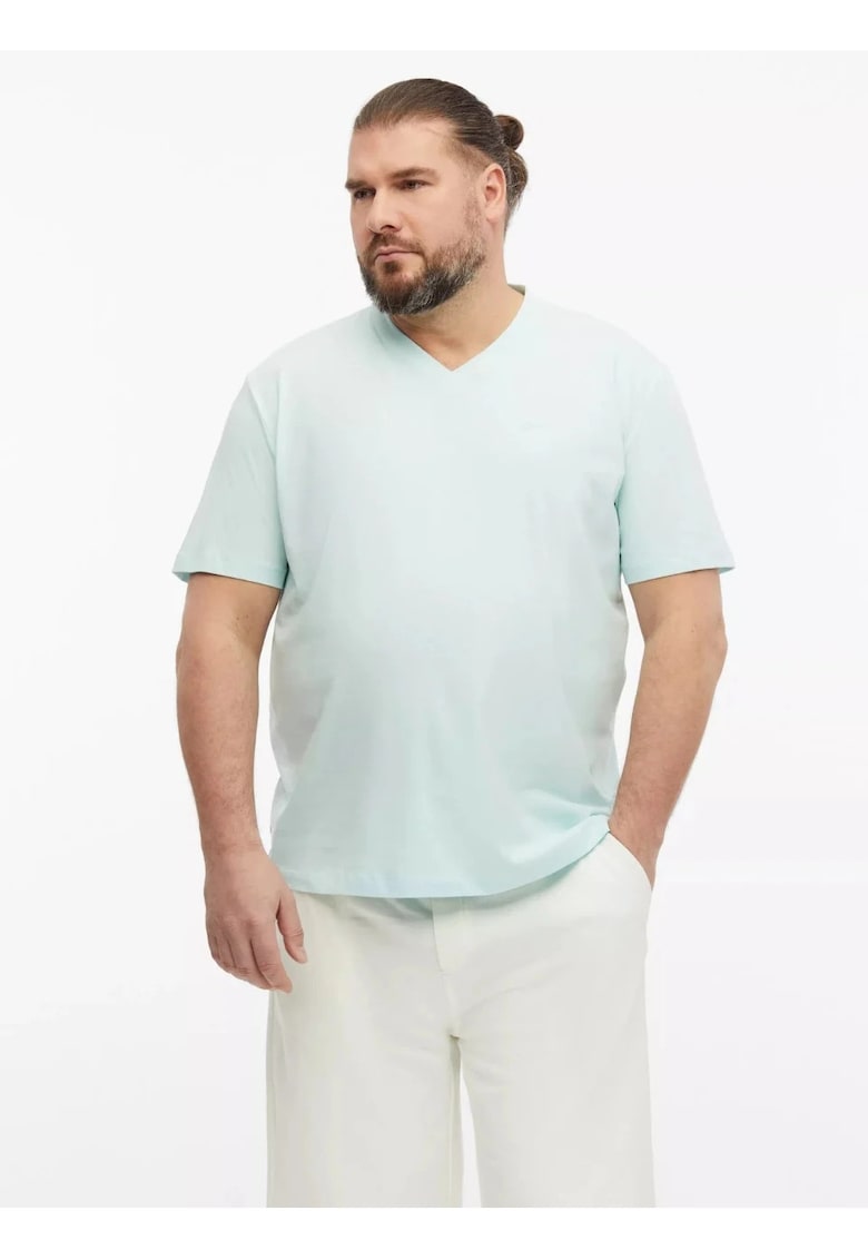 Tricou bărbați bumbac - Regular fit - turcoaz deschis -