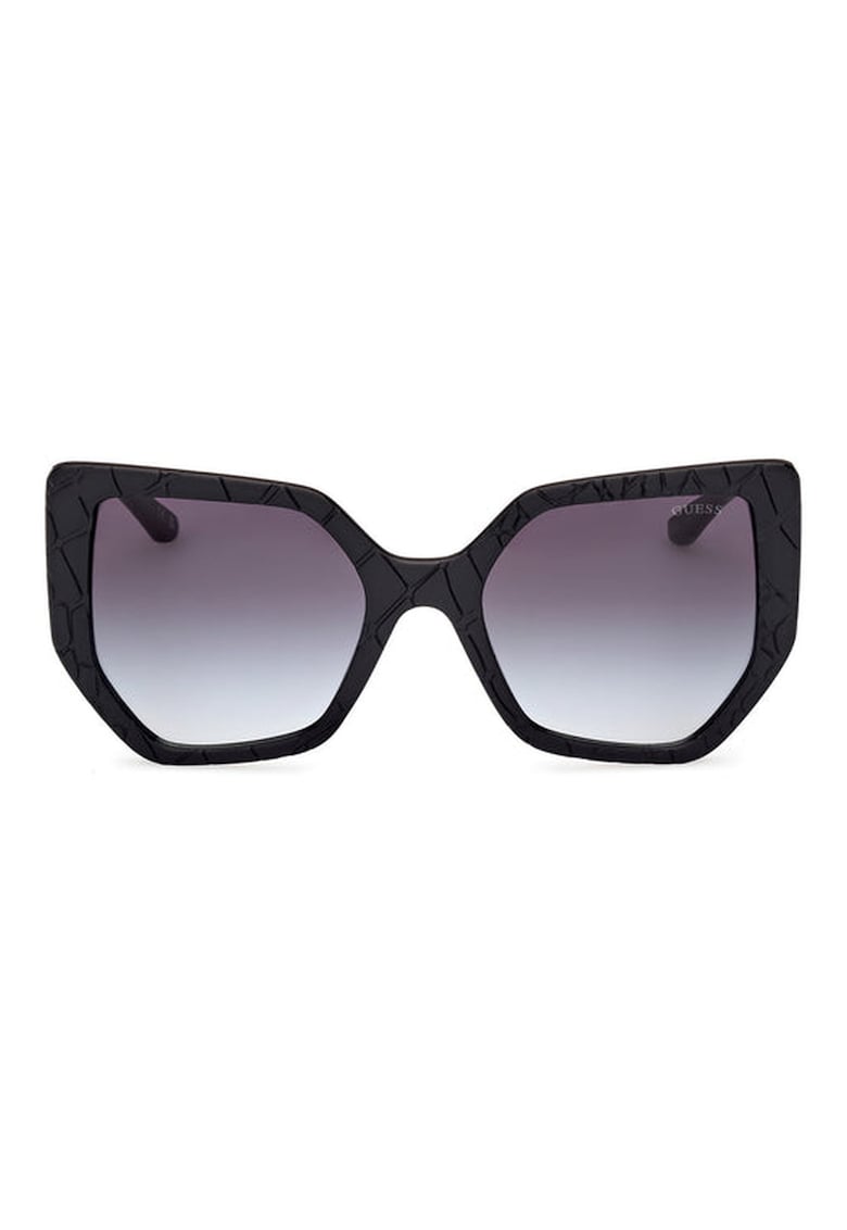 Ochelari de soare dama geometrici - negru mat - lentile fumuriu degrade - 55x21x140mm
