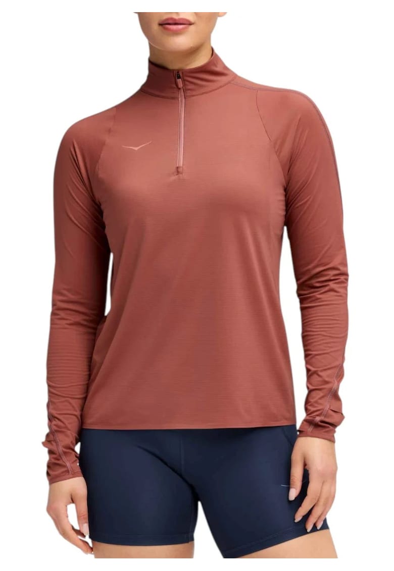 Bluza alergare dama GlideTech FW 2025 - Maro deschis