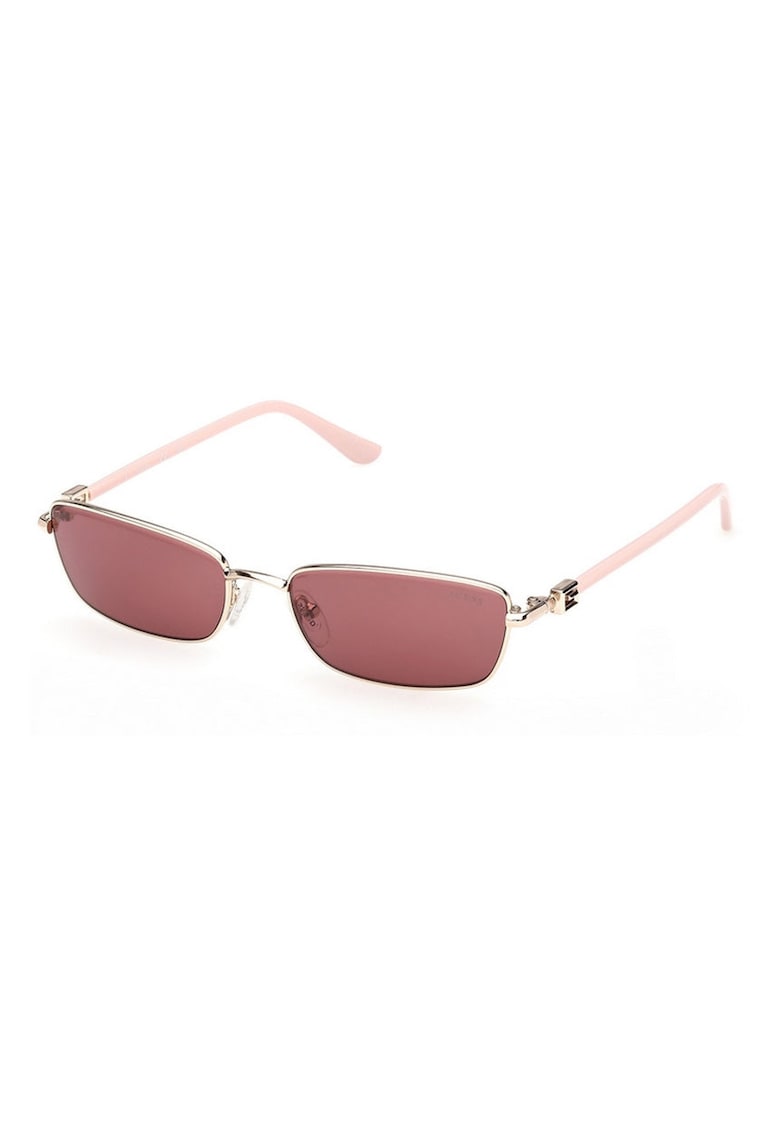 Ochelari de soare dama rectangulari - aurii - lentile oglinda - 55x17x140mm