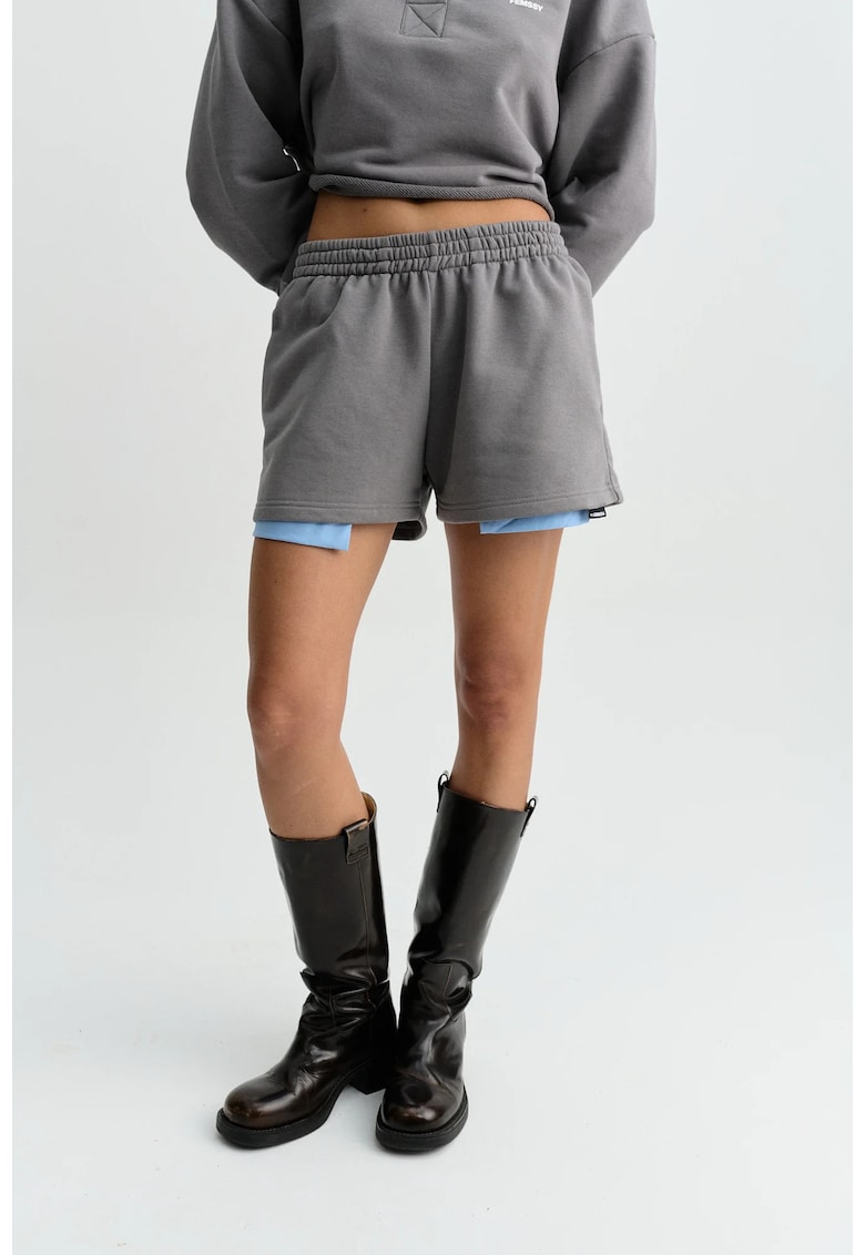 Pantaloni scurti uni - Gri