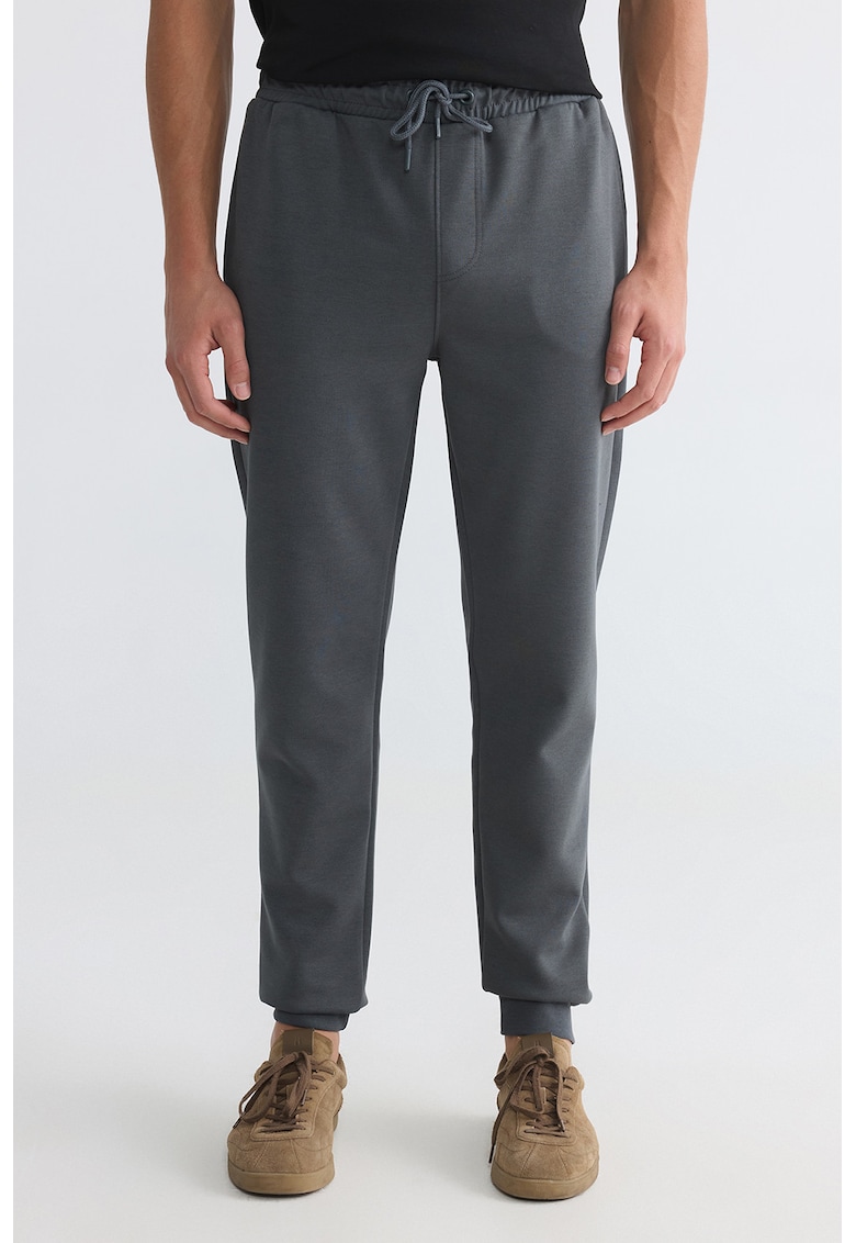 Pantaloni de trening cu snur de ajustare in talie - Gri antracit