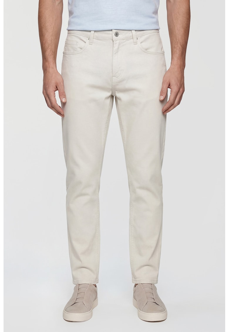 Blugi slim fit cu model uni