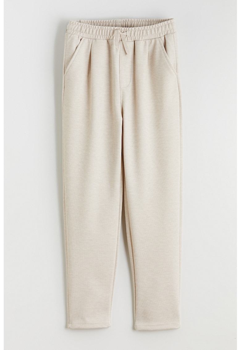 Pantaloni de trening cu croiala conica si snur de ajustare - Bej sampanie