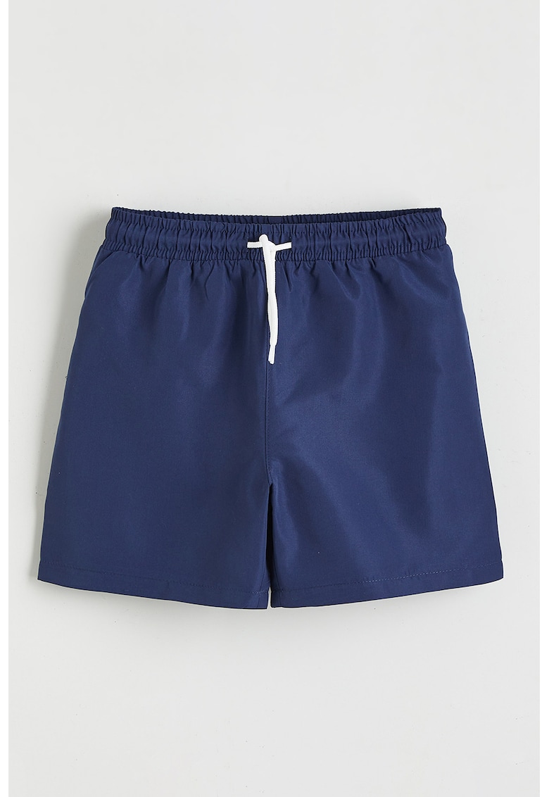 Pantaloni scurti uni cu snururi de ajustare - Bleumarin