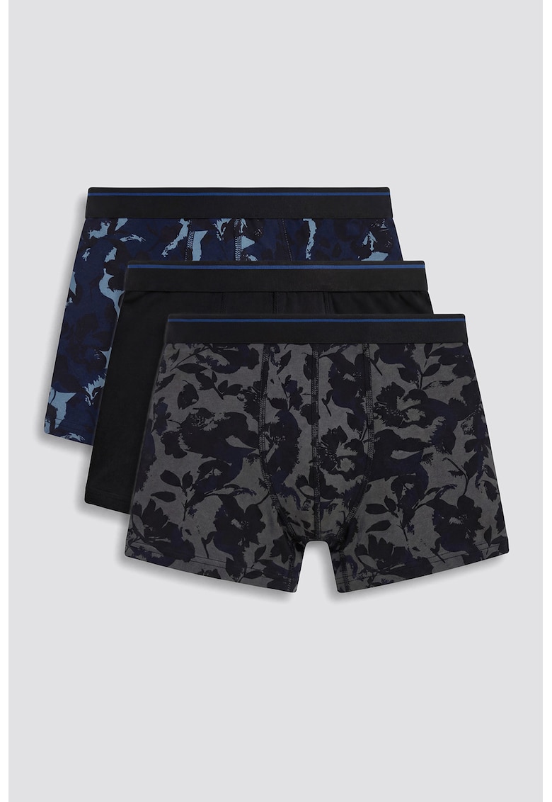 Set de boxeri cu model si banda elastica in talie - 3 perechi - Multicolor