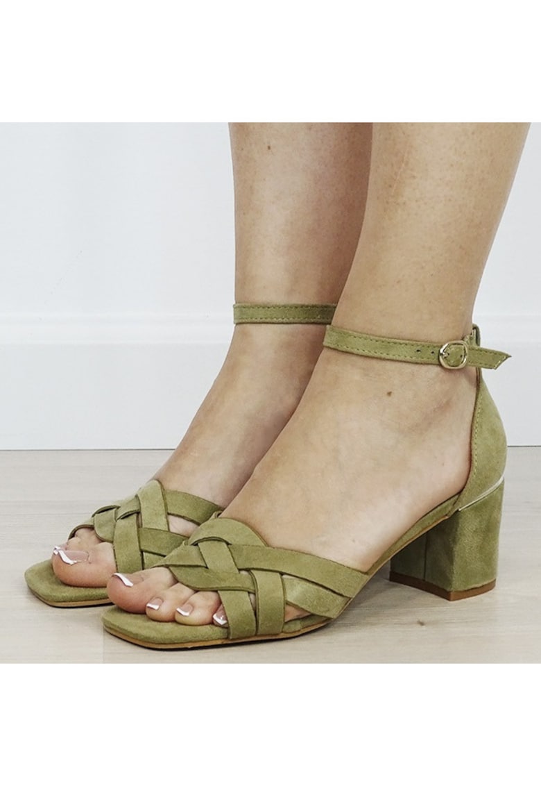 Sandale elegante verzi cu toc comod FF-10 M12 20332 - Verde