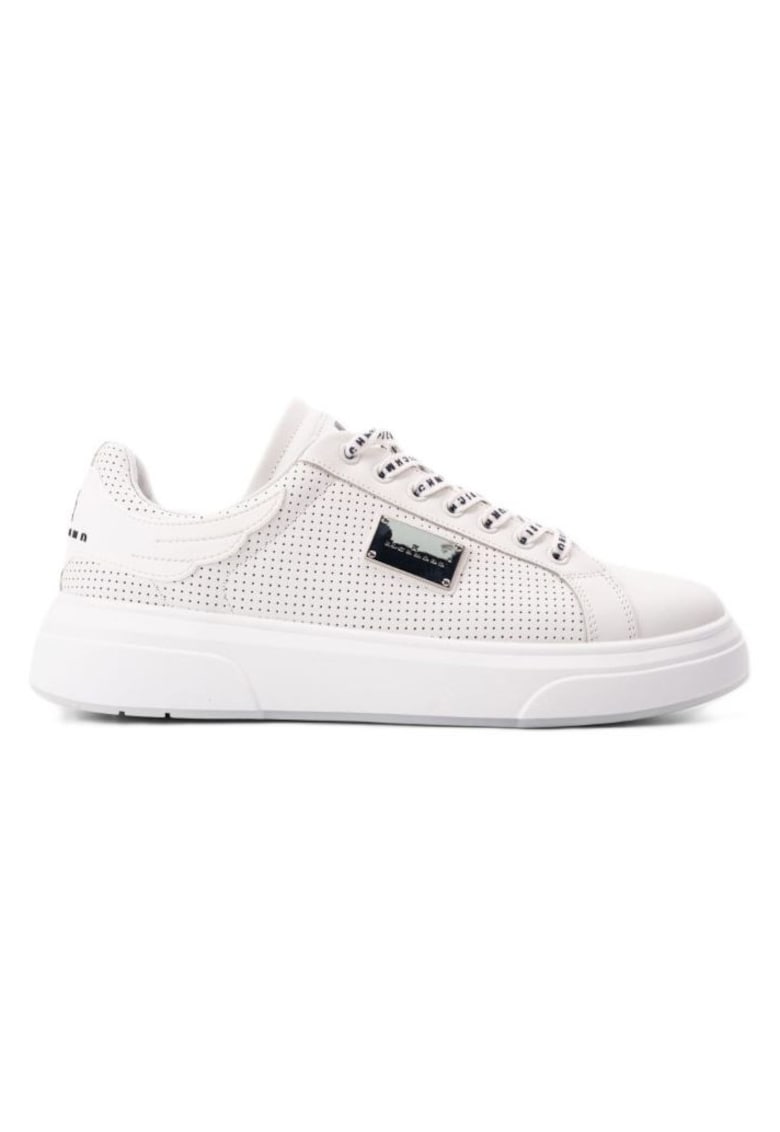 Pantofi sport barbati JR ONE MAN - Piele naturala - Alb -