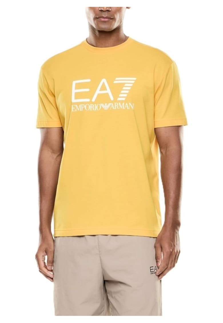 Tricou barbati TRAIN CORE ID M BIG LOGO TEE SS CO CC - Bumbac - Galben - Galben
