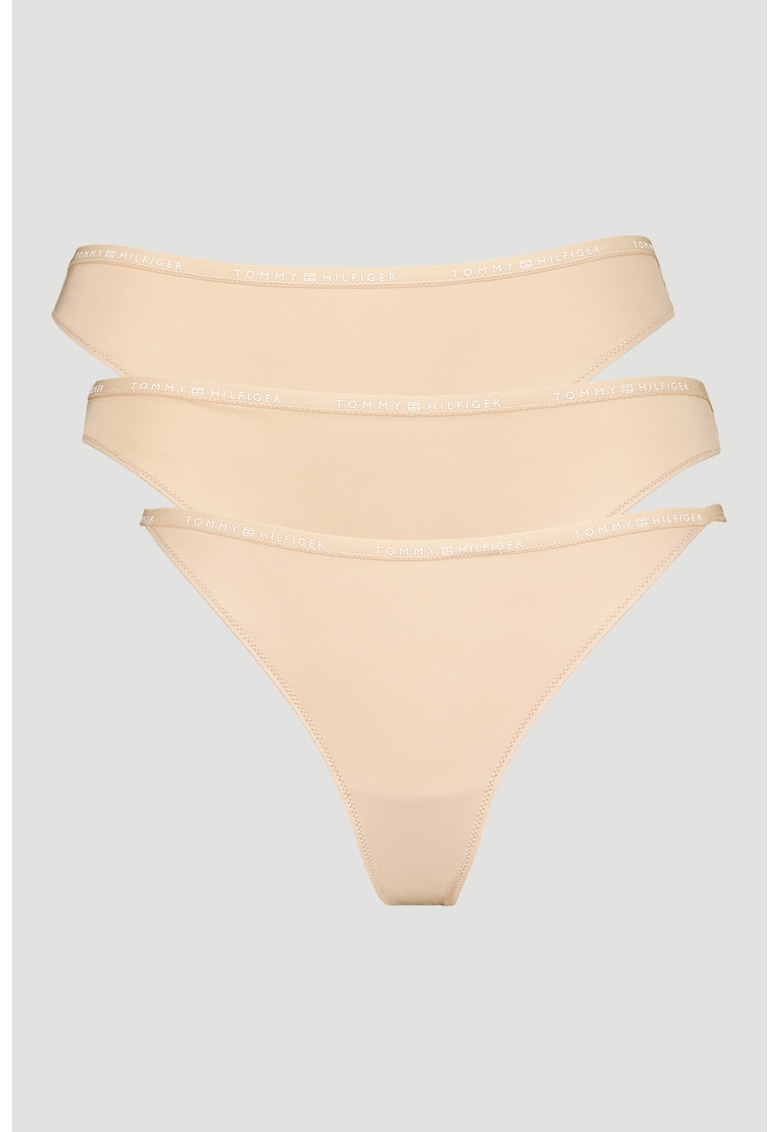 Set de 2 perechi de chiloti tanga si 1 pereche de chiloti - Bej inchis