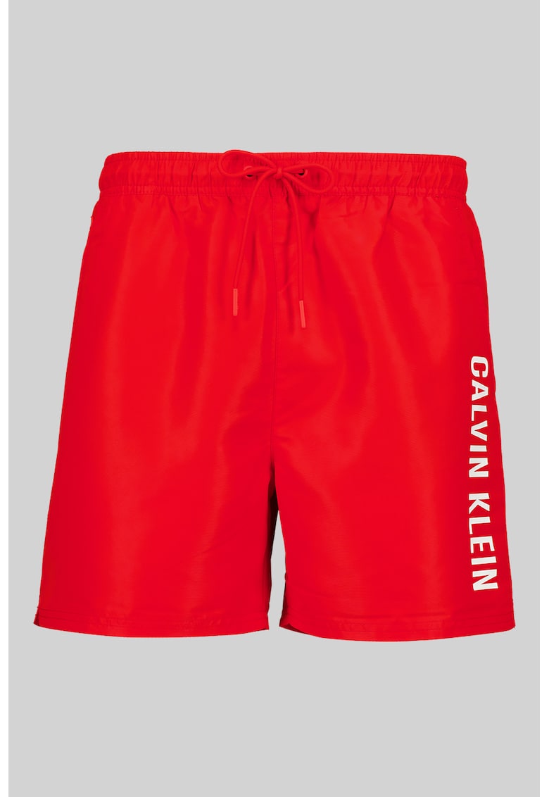 Pantaloni scurti de baie cu model logo - Rosu