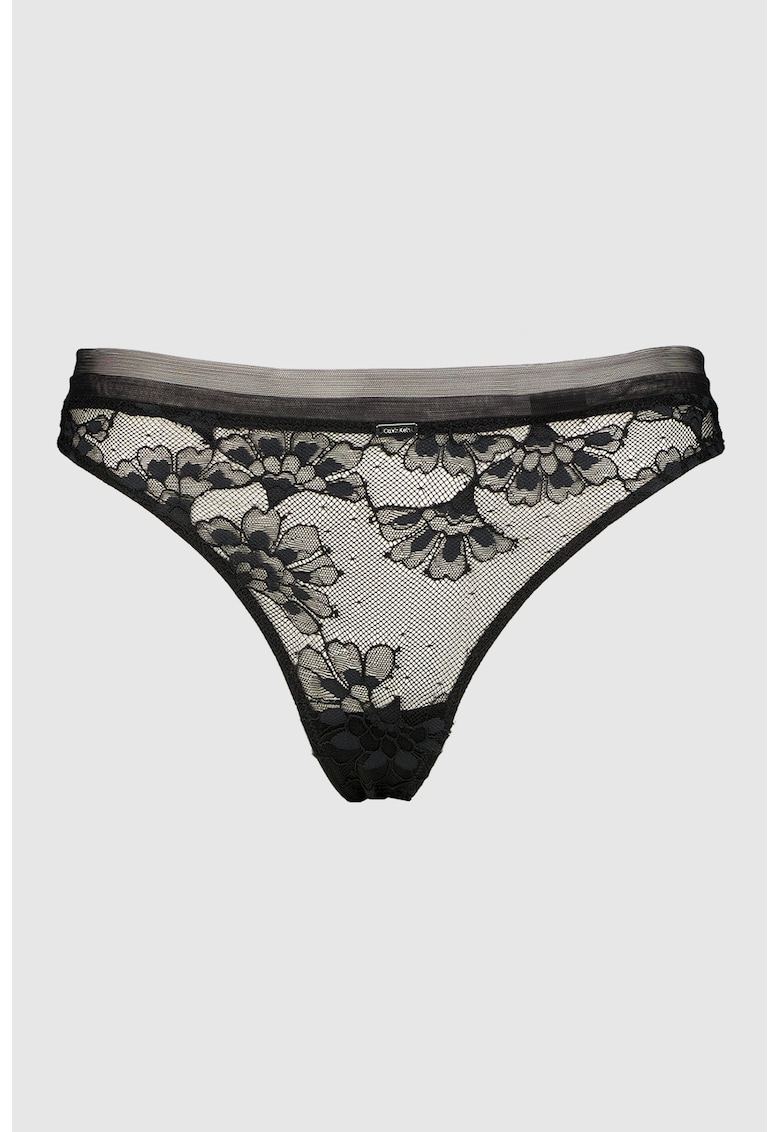 Set de chiloti tanga cu talie medie - Negru