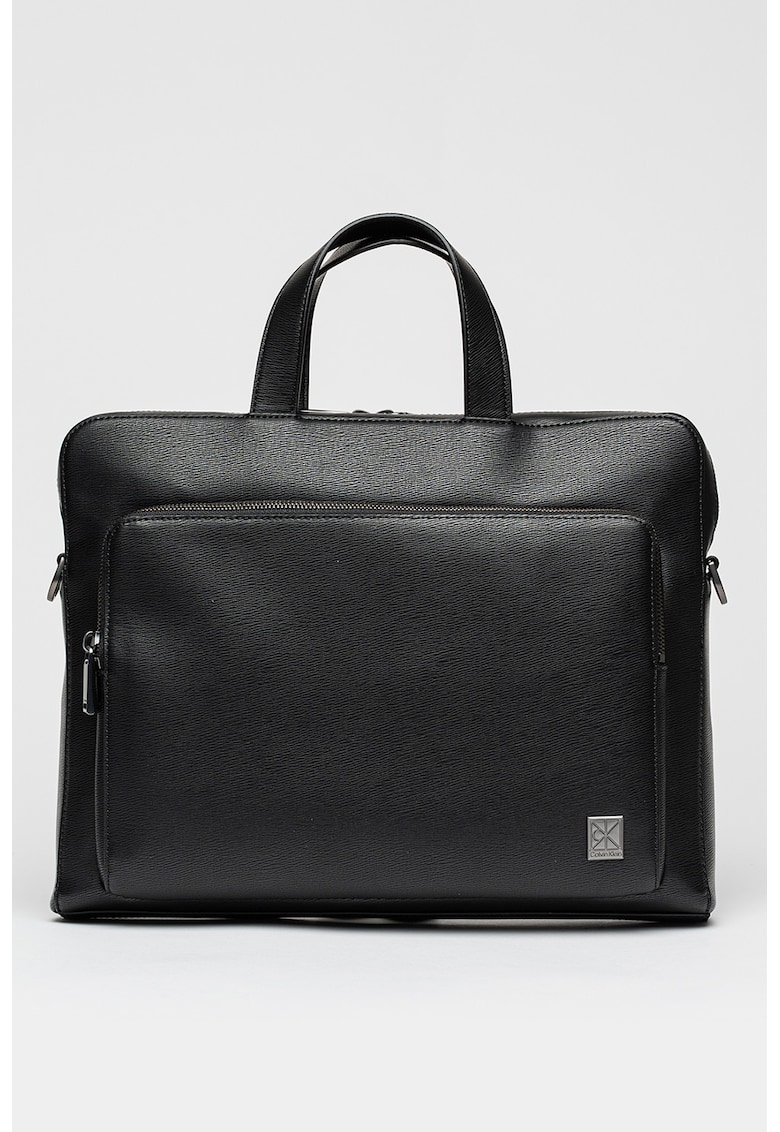 Geanta de piele ecologica cu maner Emblem Commuter - Negru