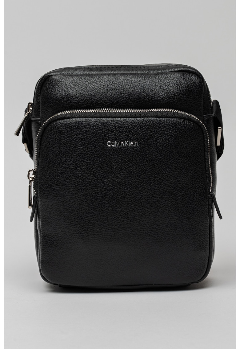 Geanta de piele ecologica Raised Pocket - Negru