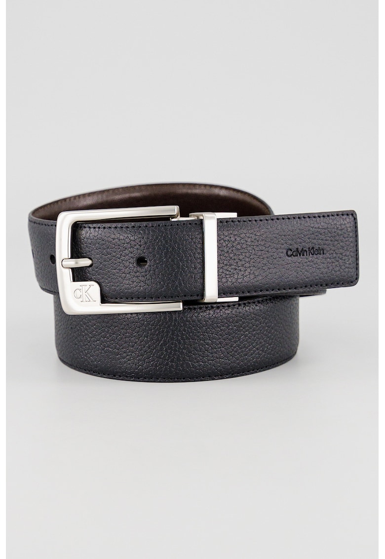 Curea reversibila de piele - Maro inchis/Negru