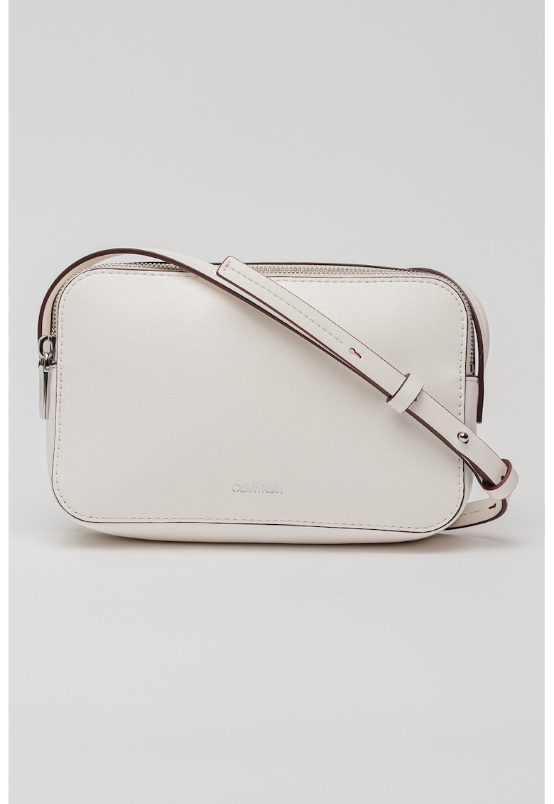 Geanta crossbody de piele ecologica cu bareta ajustabila Foil - Alb murdar