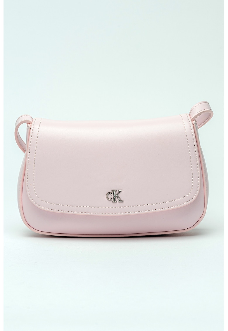 Geanta crossbody de piele ecologica cu bareta ajustabila - Roz deschis