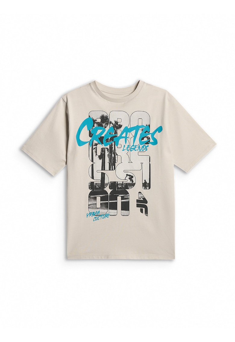 Tricou sport copii croiala lejera - imprimeu distinctiv - multicolor - bumbac