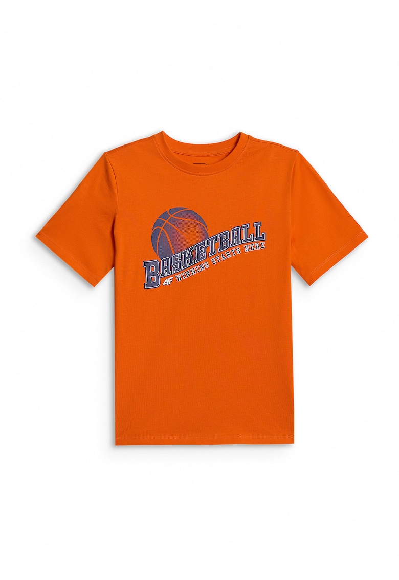 Tricou sport regular - portocaliu - bumbac - pentru baieti