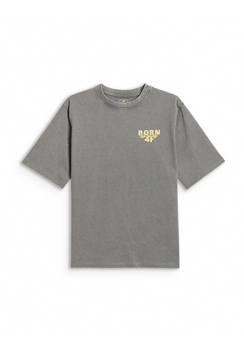 Tricou sport pentru baieti - croiala lejera - gri - bumbac