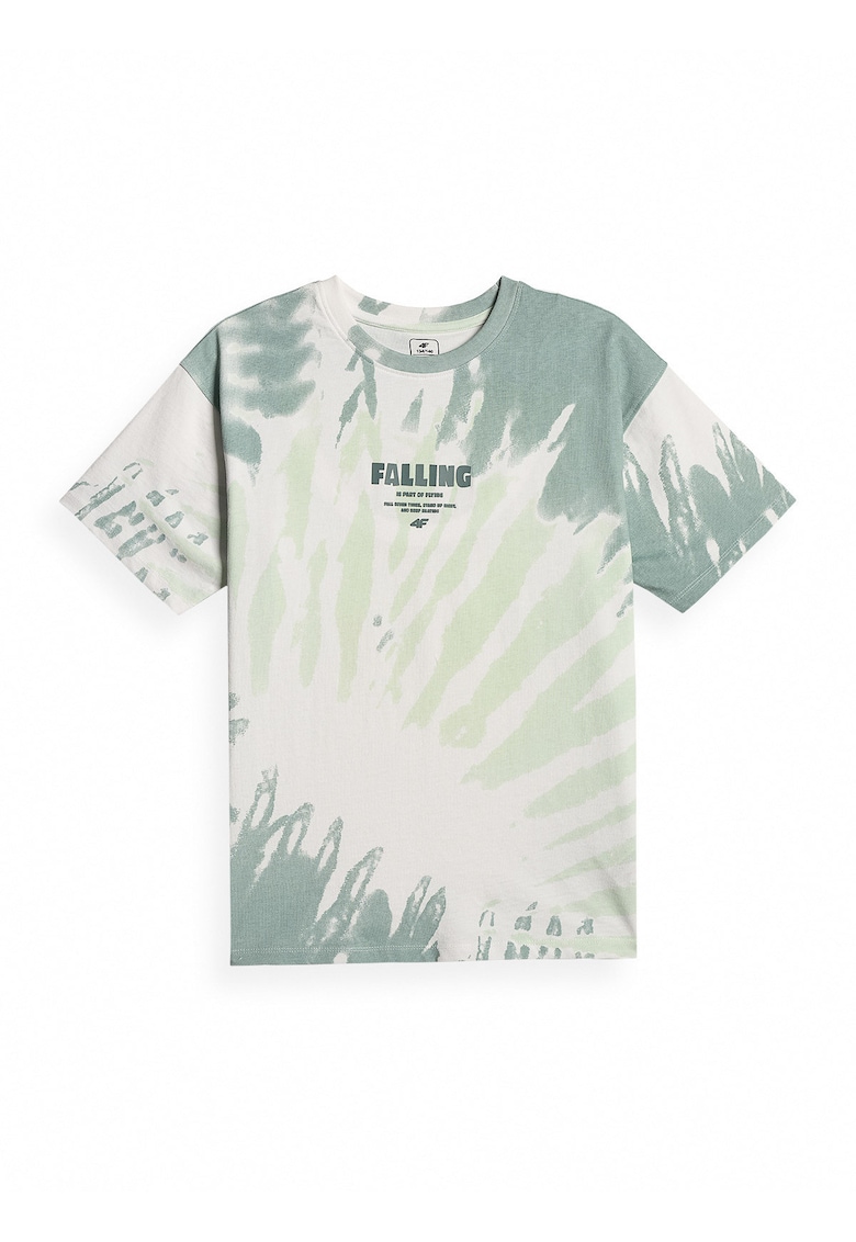 Tricou sport baieti - croiala lejera - imprimeu dinamic - verde - bumbac