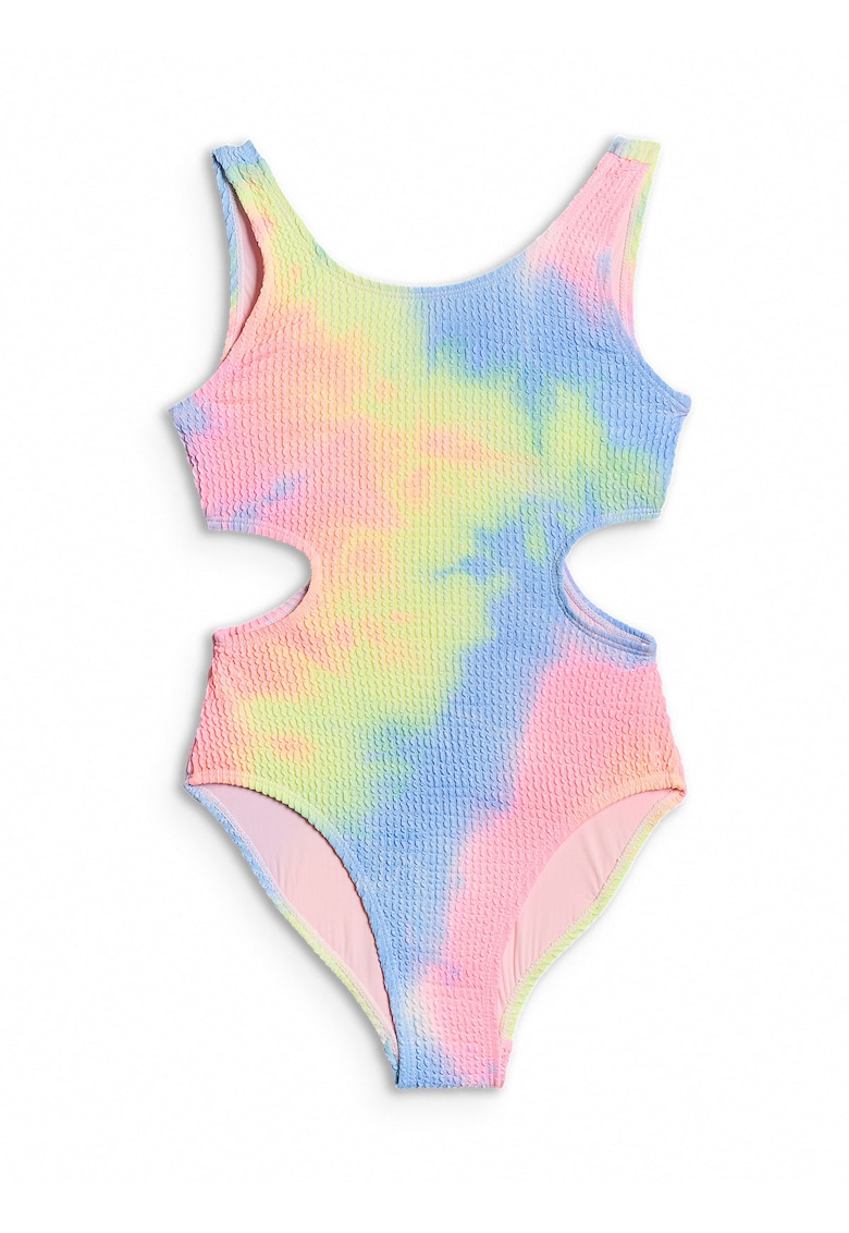 Costum de baie intreg pentru fete multicolor - material moale - bretele fara ajustare