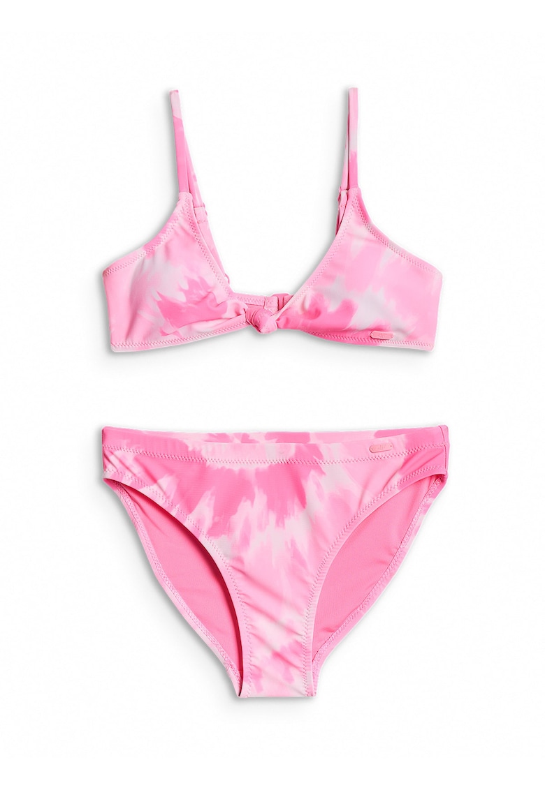 Costum de baie pentru fete doua piese - ajustabil - cupe detasabile - roz - poliester-elastan