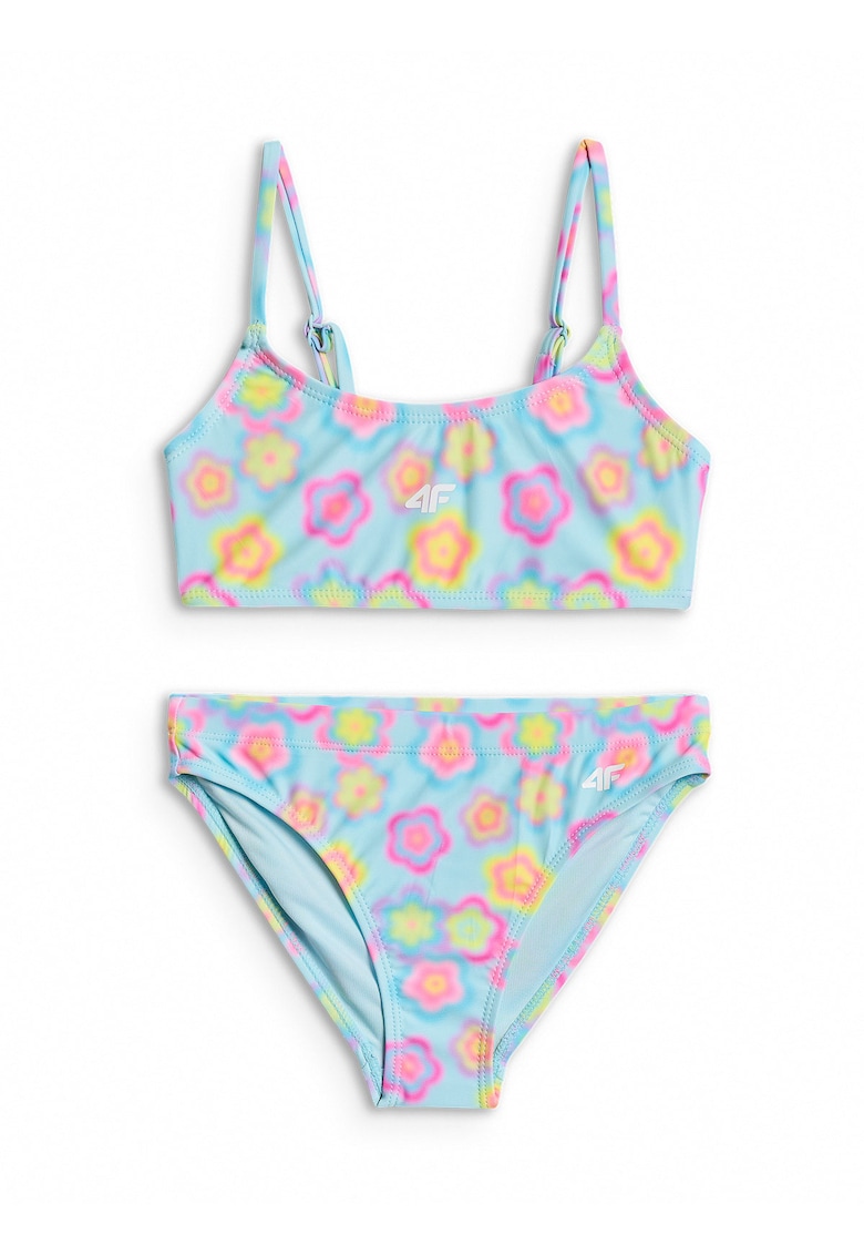 Costum de baie pentru fete doua piese - multicolor - uscare rapida - bretele reglabile - poliester|elastan