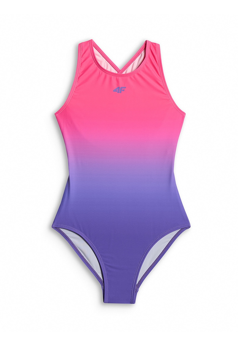 Costum de baie intreg pentru fete protectie impotriva clorului - filtru UPF 30+ - violet/roz - poliester|elastan