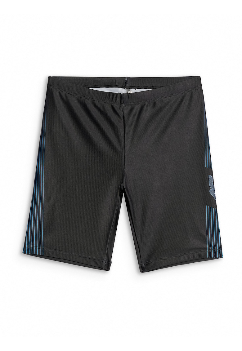 Pantaloni scurti de baie copii - uscare rapida - ajustare talie - negru/albastru - poliester|elastan