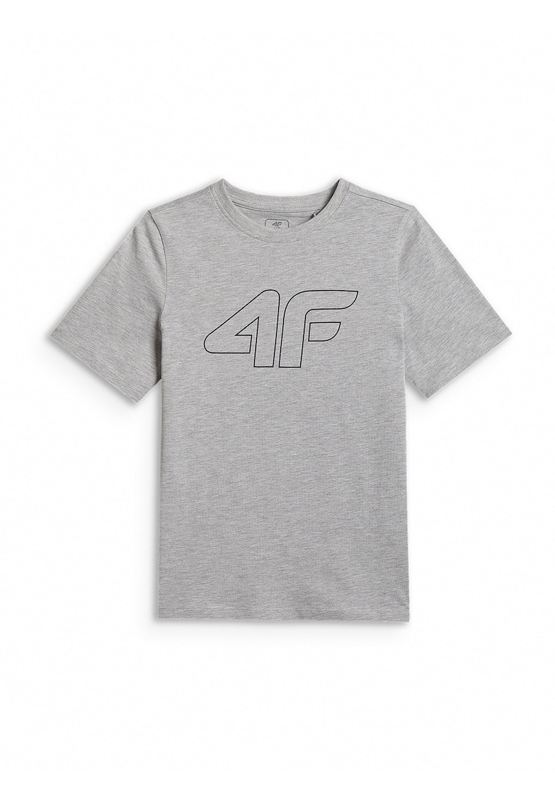 Tricou sport pentru baieti - regular - gri - bumbac