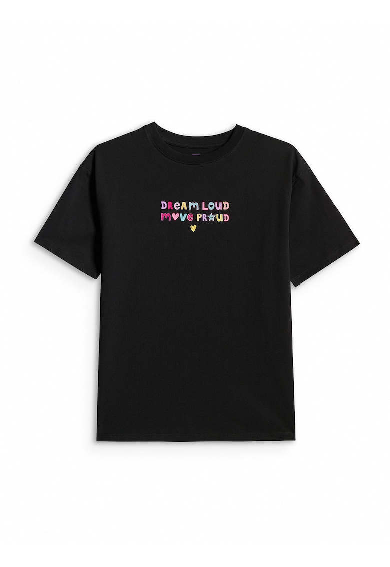 Tricou sport pentru fete - bumbac - croiala lejera - multicolor