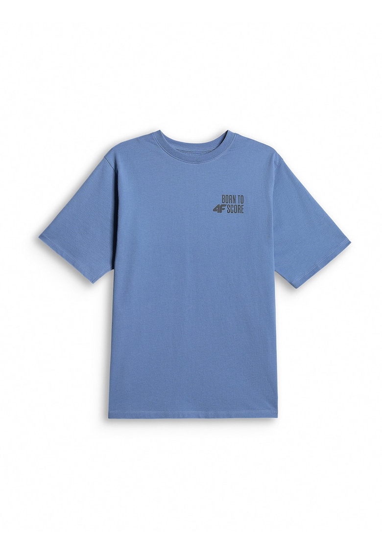 Tricou sport baieti - croiala lejera - imprimeu distinctiv - albastru - bumbac