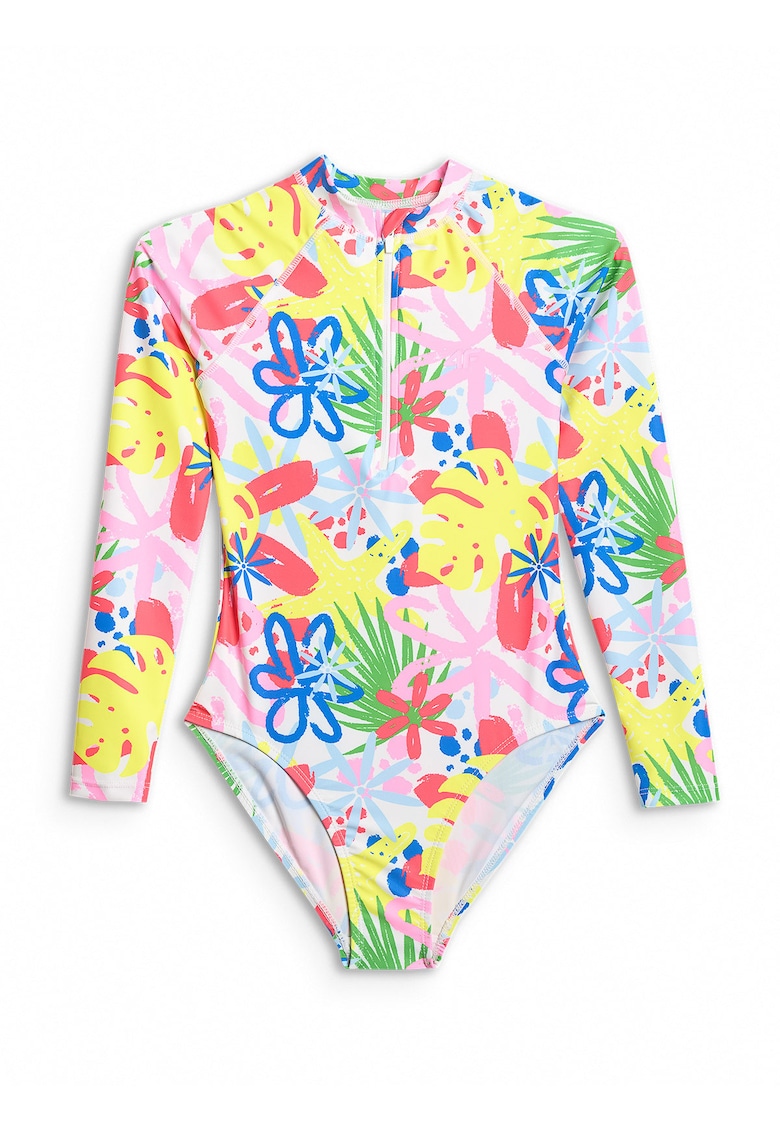 Costum de baie intreg pentru fete - multicolor - protectie UV - uscare rapida - poliester/elastan