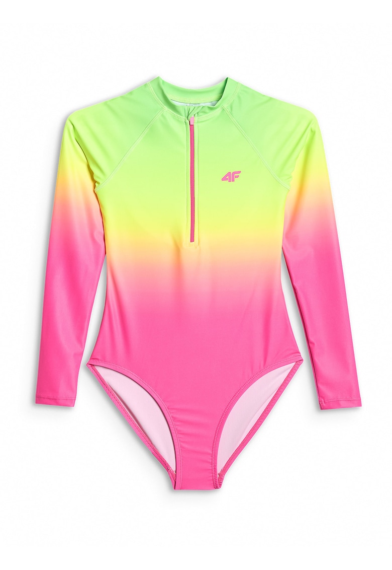 Costum de baie intreg pentru fete multicolor - protectie UV - uscare rapida - poliester/elastan