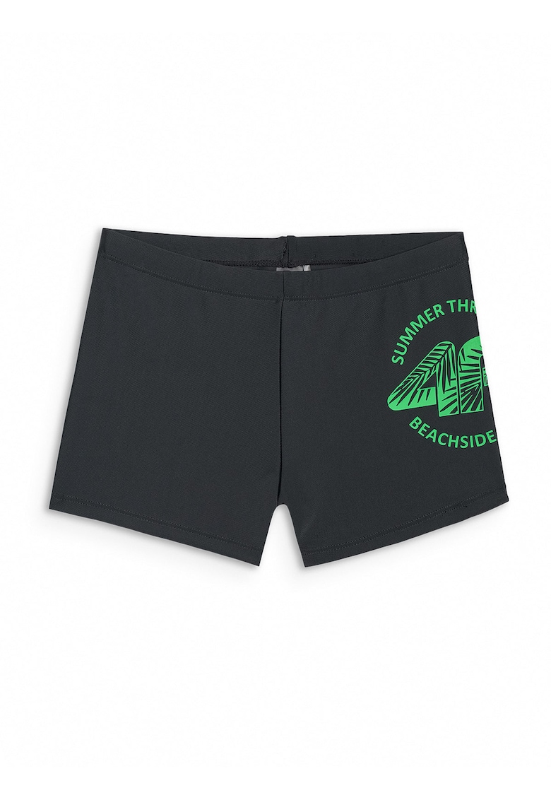 Pantaloni scurti de baie copii - ajustabil - croiala slim fit - negru-verde - poliester-elastan